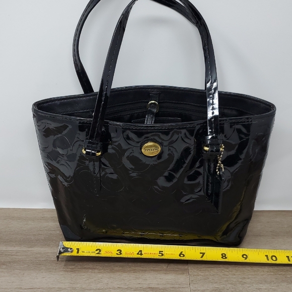 Coach Black Patent Leather Tote - Picture 6 of 13